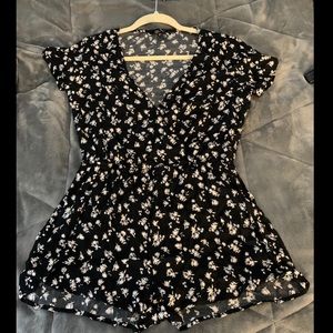 Flower print romper